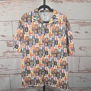 Vintage 90s Playboy Magazine Covers Short Sleeve Button Up Shirt Size Medium